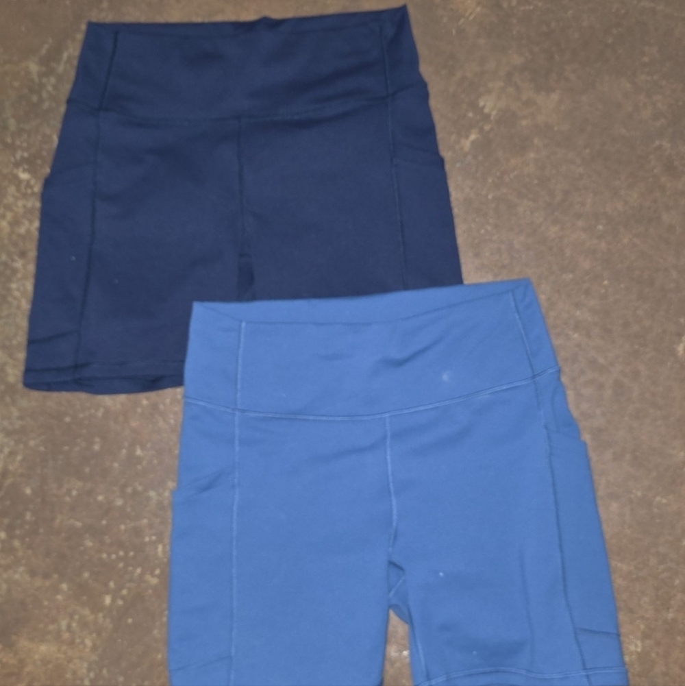 Fabletics PowerHold Navy & Blue Shorts